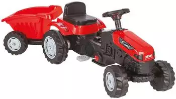 Lemodo Trettraktor mit Anh&auml;nger rot