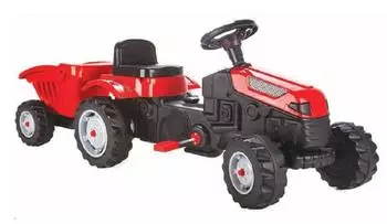Pilsan Ride On Aufsitztraktor mit Anh&auml;nger rot