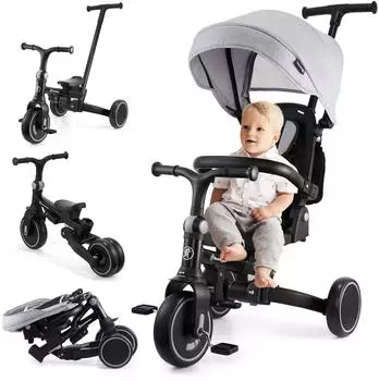 HyperMotion TOBI Forest 8-in-1-Dreirad mit Schiebestange, 360° drehbarer Sitz, faltbar, 1-5 Jahre