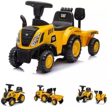 Chipolino CAT Traktor Rutschfahrzeug mit Musik, Anh&auml;nger, Schaufel, Rechen (ROCCAT02402TR)