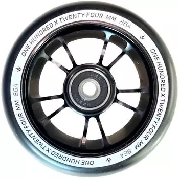 Blunt Spoked Alloy Core Stuntscooter-Rolle 100mm 88A (Schwarz)