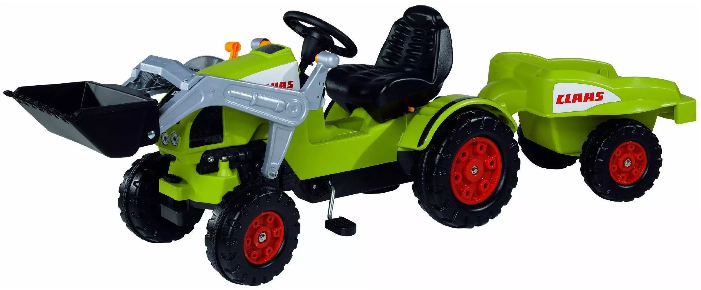BIG Claas Celtis Loader met aanhanger, kindertractoren, speelgoed met precisie-kettingaandrijving, 3-voudig verstelbare zitting, tot 50 kg, Claas- licentie, voor kinderen vanaf 3 jaar