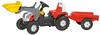 rolly toys Trettraktor rollyKid Steyr, Farbe rot mit Schaufellader und Anhänger