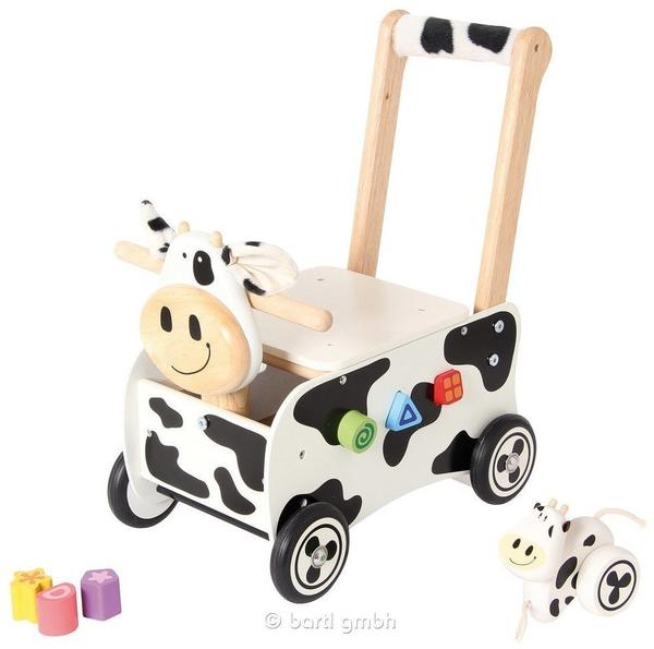 Im Toy Schiebewagen Kuh schwarz/weiß
