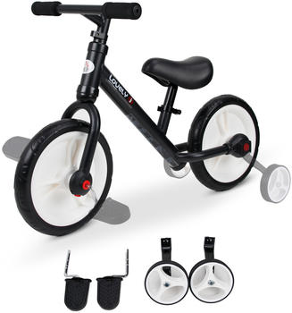 HomCom Laufrad mit Stützräder 2-in-1 schwarz