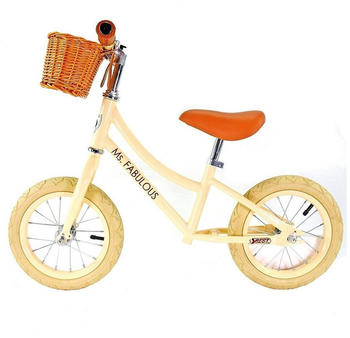 Best Sporting Retro Balance Bike with Bell and Basket 12 Inch créme