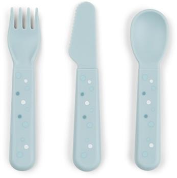 Done by Deer Kinderbesteck Set Foodie Happy dots Blau