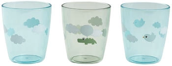 Done by Deer Happy Clouds Kinderglas - 3 Stück - Green