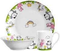 LEONARDO Kindergeschirr-Set "BAMBINI" Einhorn/Panda/Flamingo