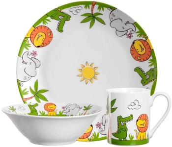Leonardo Bambini Set Krokodil / Elefant / L&ouml;we Geschirr