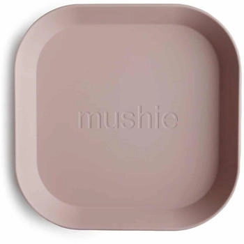 Mushie Quadratische Geschirrplatten 2er-Set blush