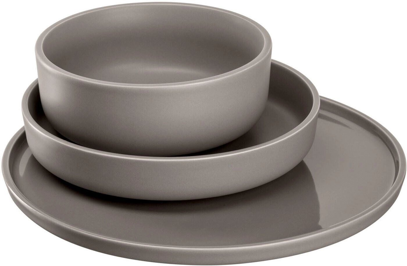 LEONARDO HOME Geschirrset ROMA 12-teilig – Service Für 4 Personen In Taupe, Mikrowellen- & Spülmaschinengeeignet