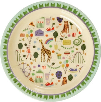 Rice Melamin Teller Mint Fun Fair Print