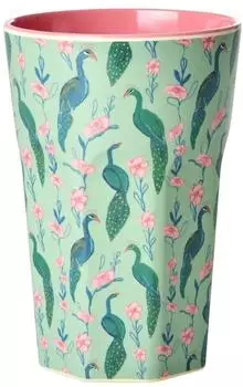 Rice Melamin Becher Pfau Motiv Grün 400ml
