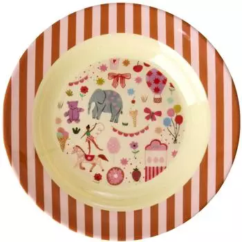 Rice Kinderteller aus Melamin Teller Pink Fun Fair Print