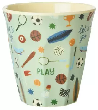 Rice Melamin Becher Soft Green Sports Print 250ml