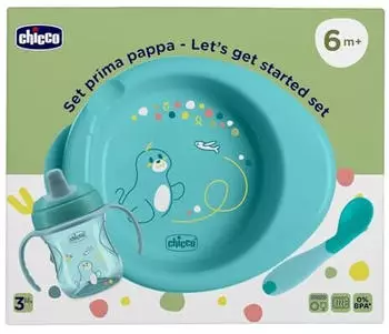 Chicco First Feeding Set 6M+ light blue