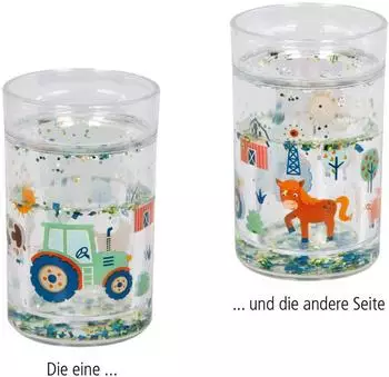 Coppenrath Glitzerndes Kinderbecher traktor, 2 Stück (22314)