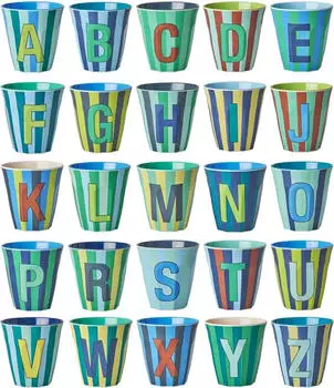 Rice by Rice Buchstaben Kinderbecher medium A stripes blau (MELCU-ALPSTRAB)