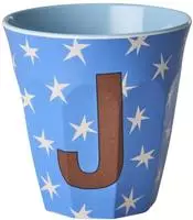 Rice A/S Melamine Cup with the Letter J - Stars - Medium -