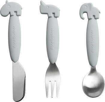 Done by Deer Cutlery Set Yummy Plus grey