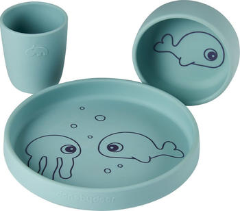 Done by Deer Silicone Dinner Set Sea Friends blue