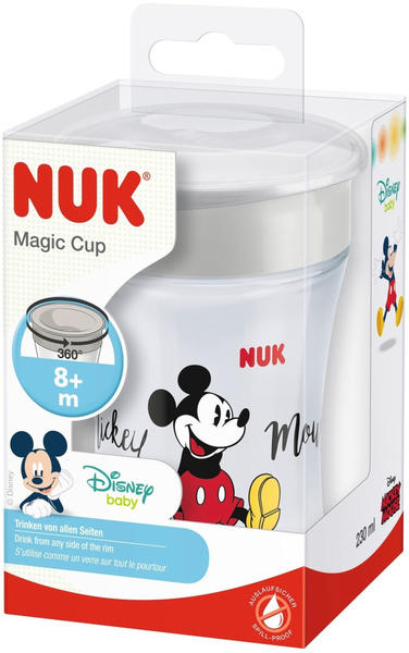 NUK Disney Mickey Mouse Magic Cup 230 ml mit Deckel grau