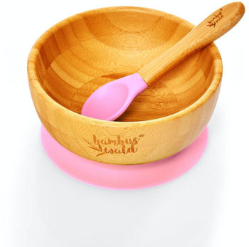 Bambuswald Saugnapf-Schale pink