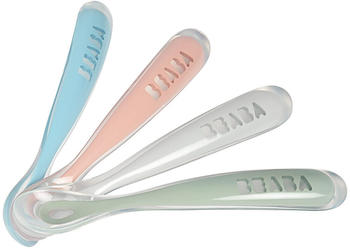 Béaba First Stage Silicone Spoons, Set of 4 Eucalyptus