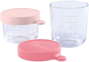 Beaba Glass conversation jars 150 ml pink /250 ml old pink