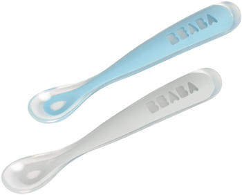 Beaba Set of 2 1st stage silicone spoons blue