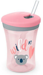 NUK Action Cup 230ml mit Trinkhalm rosa