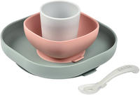 Beaba 913507, Beaba 4-tlg. Esslernset Silikon grau