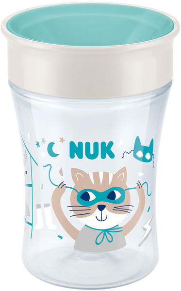 NUK Magic Cup 230ml mit Trinkrand und Deckel mint katze