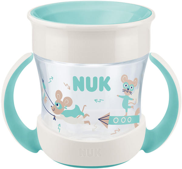 NUK Mini Magic Cup 160 ml mit Trinkrand und Deckel mint Maus
