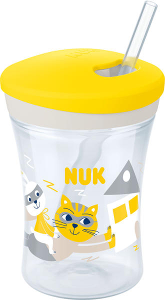 NUK Action Cup 230ml mit Trinkhalm gelb