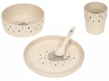 L&auml;ssig Kindergeschirrset Polypropylen 4-tlg - Little Water Whale