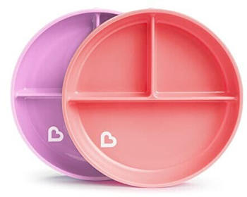 Munchkin Stay-Put Teller mit Saugnapf rosa/violett