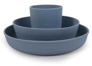 Filibabba Geschirr-Set aus Silikon Powder Blue