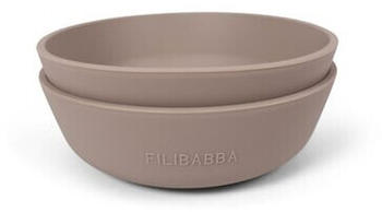 Filibabba Silikon Schüssel 2er-Pack - Warm Grey