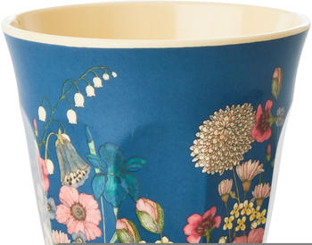 Rice Medium Melamin Becher - Blau - Flower Collage Print