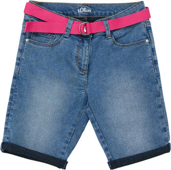 S.Oliver Girl Jeans-Bermuda Suri Regular Fit Mid Rise Straight Leg Big (2130014.55Z2) blue