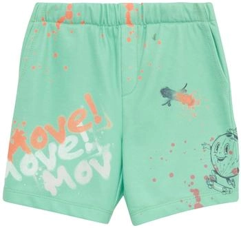 s.Oliver Loose-Fit-Bermuda aus Sweat mit All-over-Print türkis 2165848.66D1.