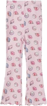 s.Oliver Gerippte Leggings mit Flared Leg und All-over-Print Rosa 2165585.41A1.