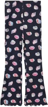 s.Oliver Gerippte Leggings mit Flared Leg und All-over-Print blau 2165585.58A1.