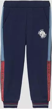 s.Oliver Jogginghose aus Baumwollmix mit Colour-Block-Details blau 2171796.5836.