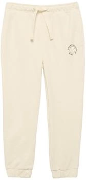 s.Oliver Unisex Jogginghose aus Sweat mit kleinem Print-Detail Beige 2160634.0805.