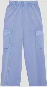 s.Oliver Gewaschene Sweathose mit Wide Leg und hohem Bund / blau 2162152.5364.
