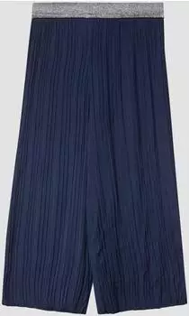 s.Oliver Plisseehose mit Wide Leg und Glitzerbund blau 2175960.5952.