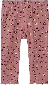 s.Oliver Baumwollleggings im Slim Fit mit All-over-Print und Rollsaum pink mehrfarbig 2169209.44A2.